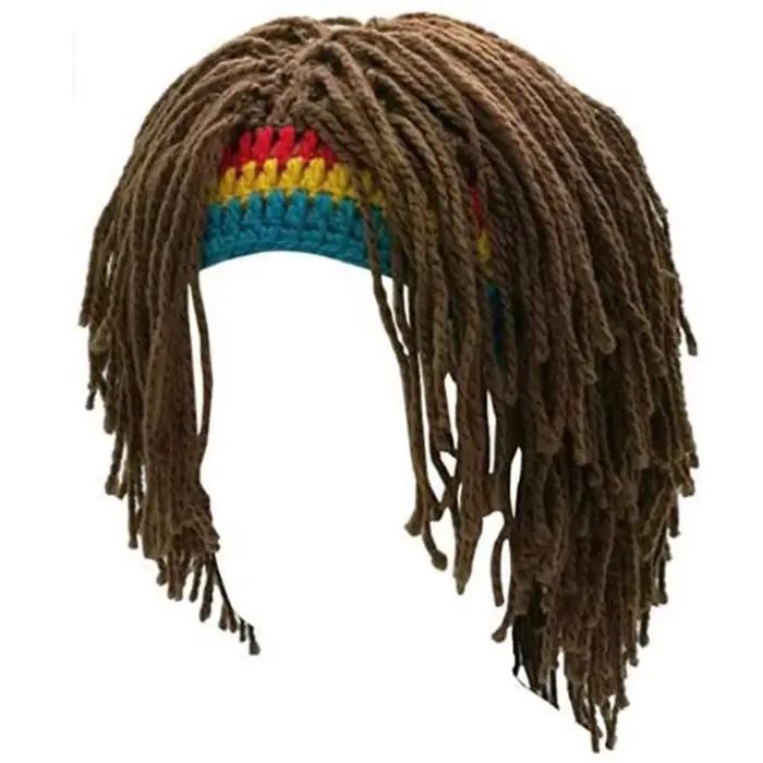 Bonnets tricotés perruque Reggae Dreadlocks unisexe jamaïcain tresse chapeau Rasta cheveux