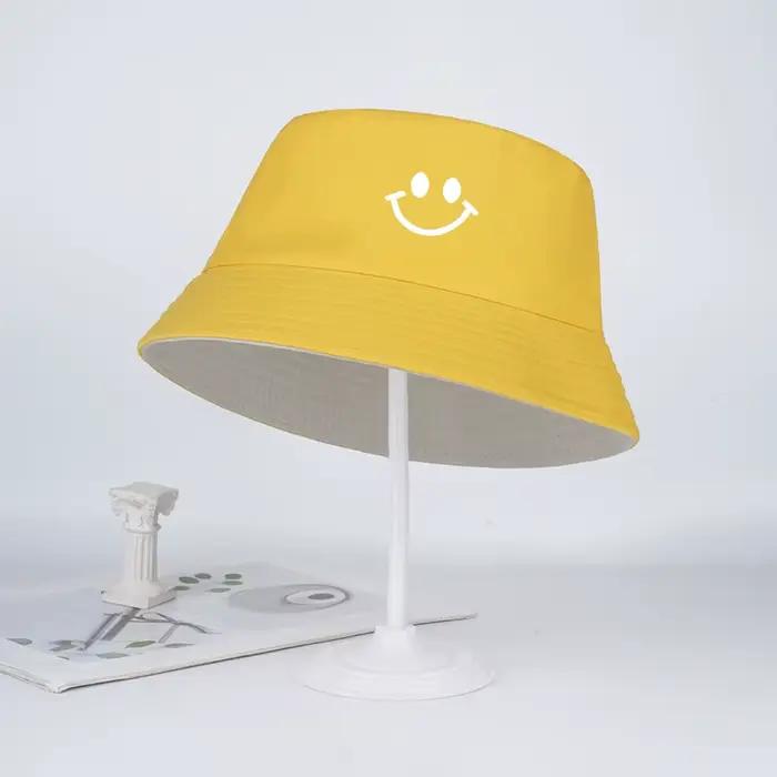 Chapeau de pêcheur à motif Smiley Face pour les enfants de 2 à 6 ans