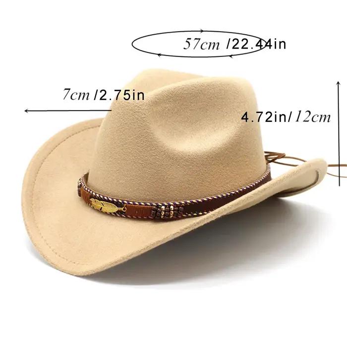 Chapeau melon en feutre de laine classique vintage pour adultes, décontracté, quatre saisons, protection solaire, polyester, bord ample, artisanat senti, occassions spéciales