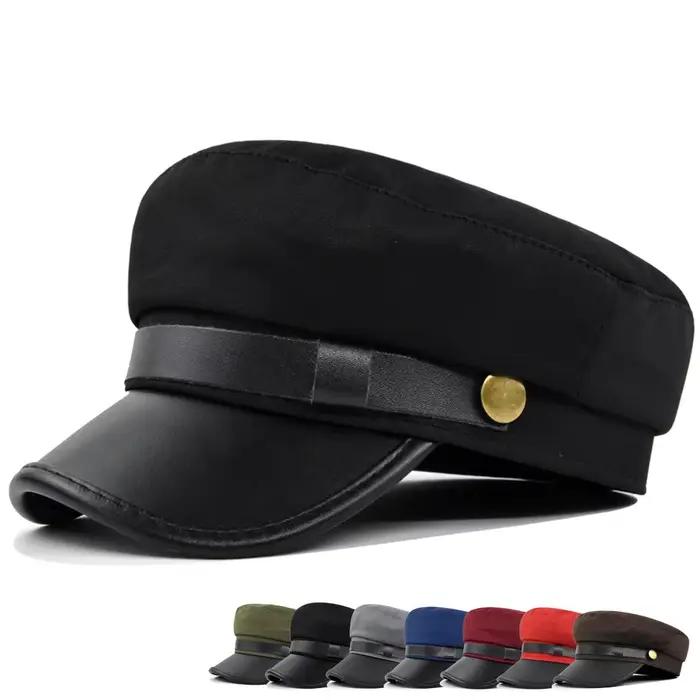 Béret octogonal de style britannique avec langue de canard