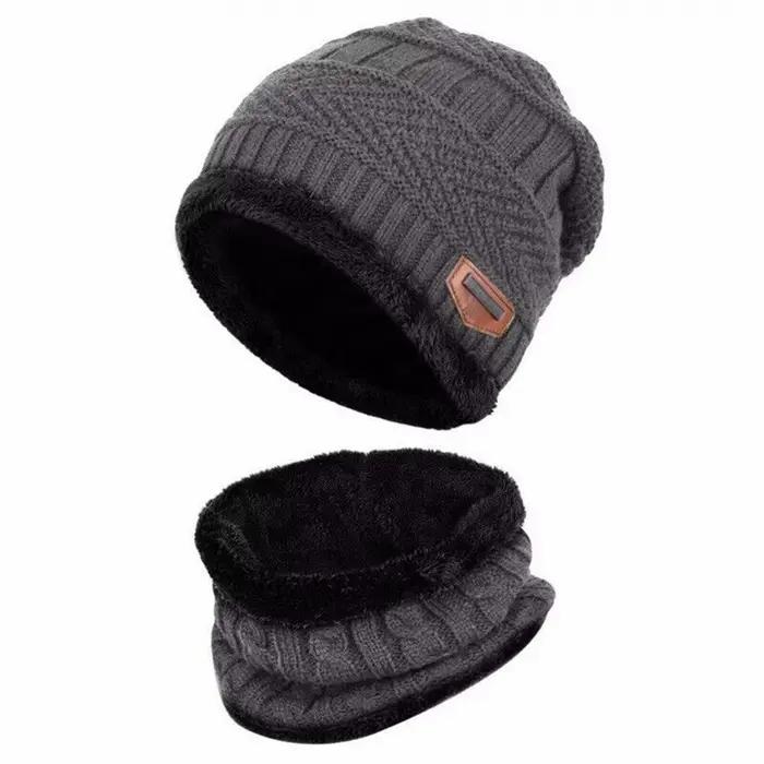 Enfants hiver cou écharpe casquette ensemble mode bonnet chaud chapeau