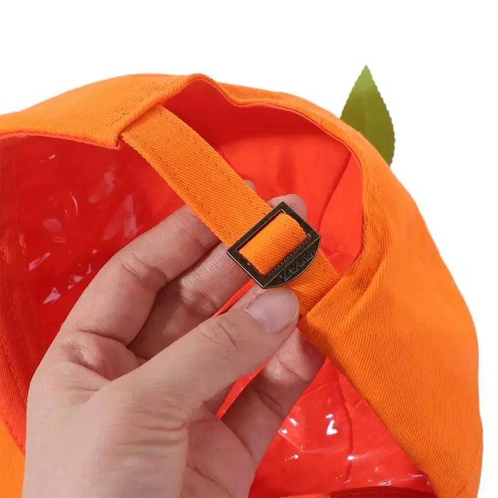 Casquette de baseball en coton orange avec visière