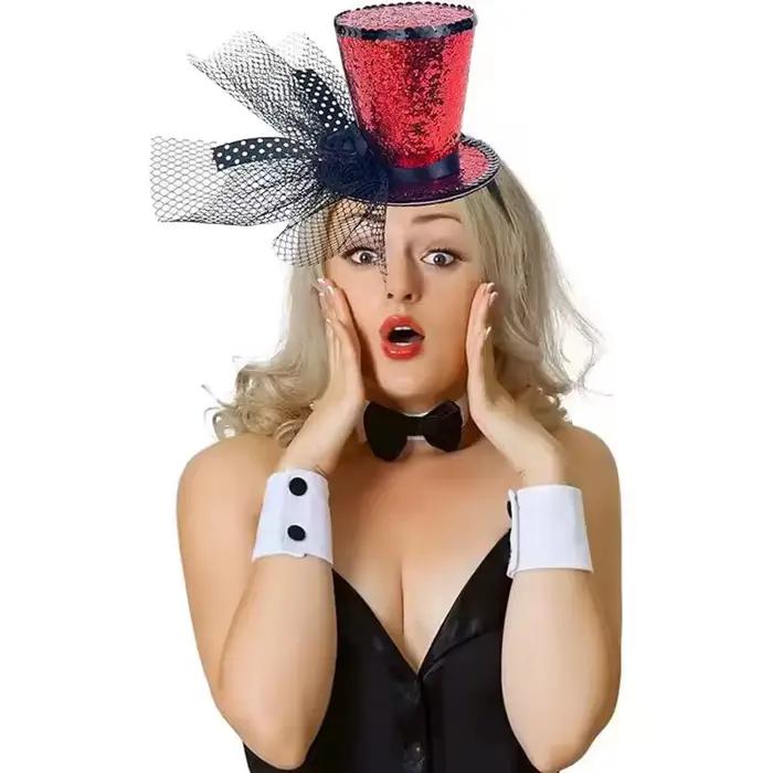 Mini chapeau haut-de-forme à paillettes
