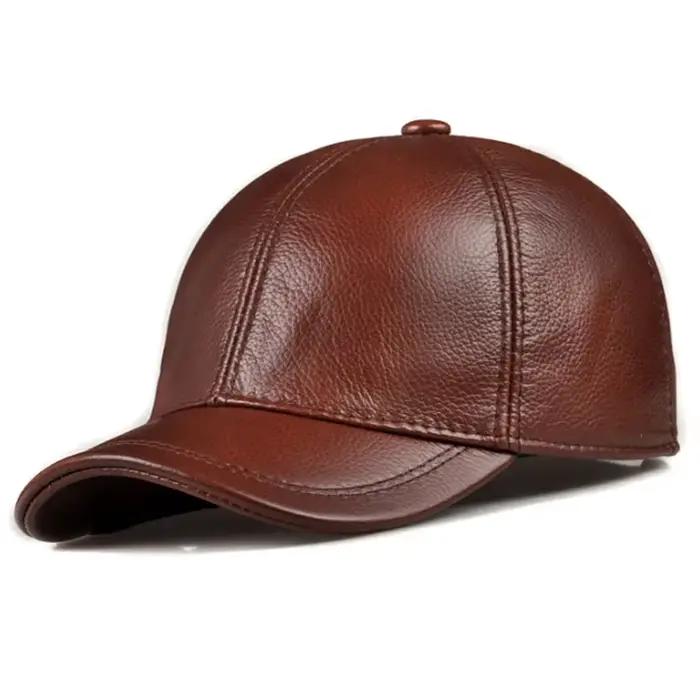 Casquettes de baseball en cuir véritable pour hommes et femmes
