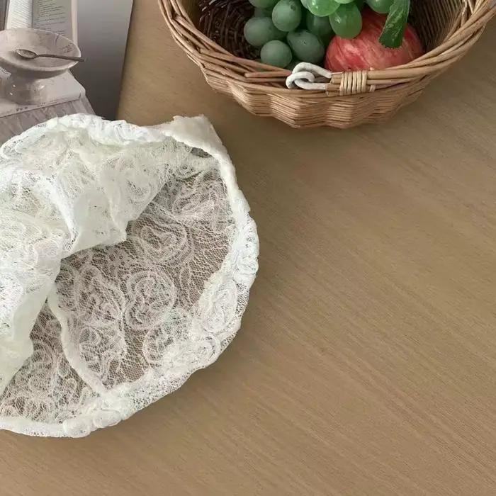 Chapeau en dentelle à fleurs rétro français pour femmes: ajouré