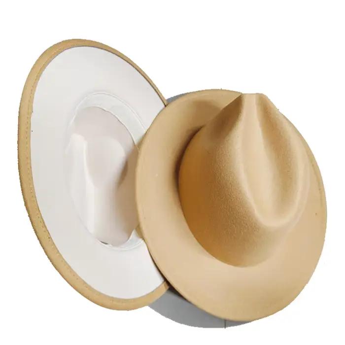 Sombreros Fedora chapeau double couleur classique Jazz