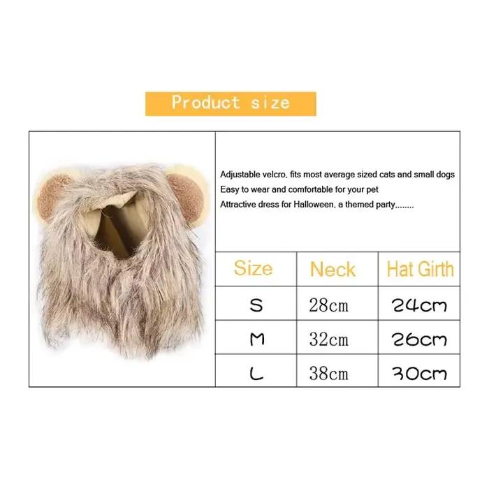 Nouveau mignon drôle Lion crinière perruque chapeau pour animaux de compagnie chat chien Cosplay Costume avec oreilles fantaisie fête fournitures