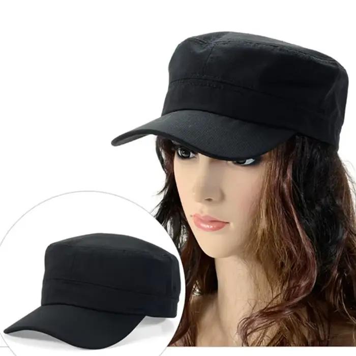 1PC mode hommes femmes cinq couleurs unisexe réglable Style classique plaine plat Vintage armée chapeau cadet militaire patrouille casquette