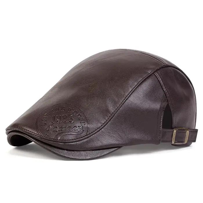 Casquette de Gavroche rétro en simili cuir pour homme et femme style années 80 hip hop occassions décontractées printemps automne