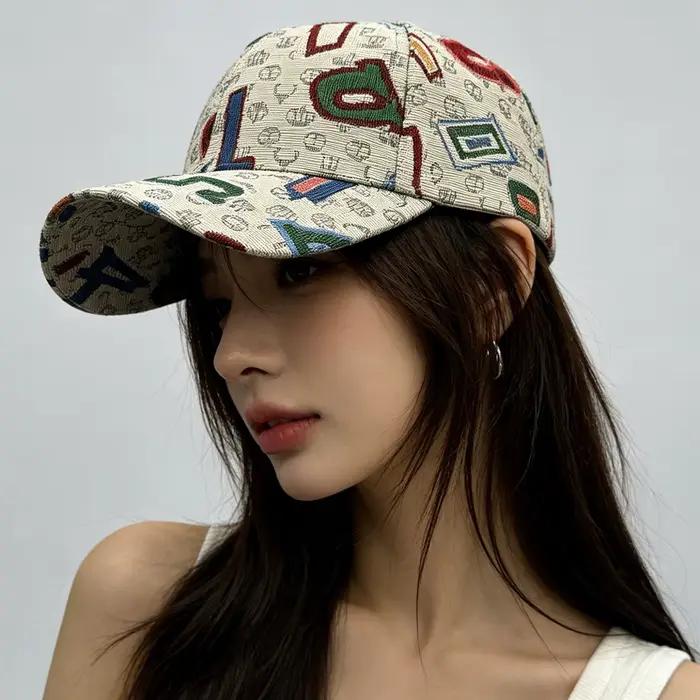 Casquettes de baseball rétro à lettres irrégulières