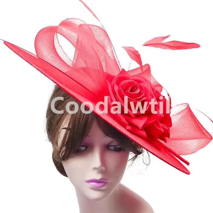 Chapeau Fascinateur à Grandes Fleurs pour Femmes, Polyvalent, Style Fashion, Idéal pour Mariages, Soirées de Gala et Autres Occasions Spéciales