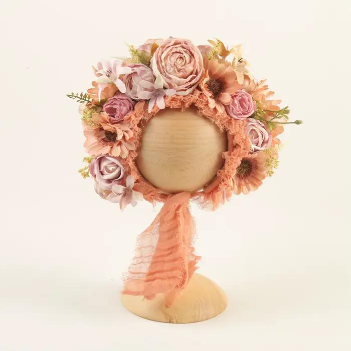 Bonnet Floral Vintage pour bébé fille