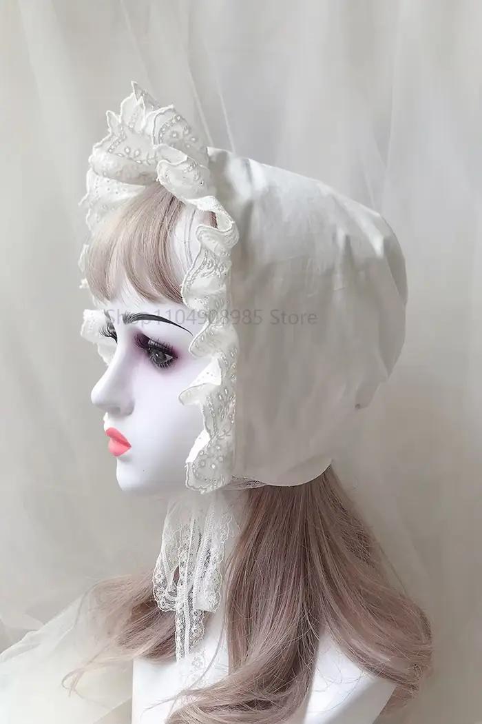 Bonnet à volants Lolita pour femmes et filles