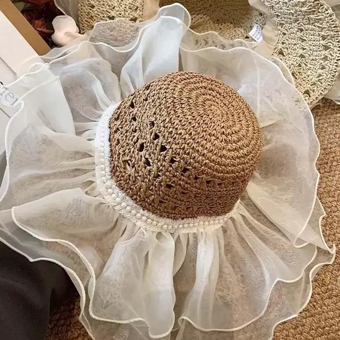 Chapeau de plage doux et portable en polyester