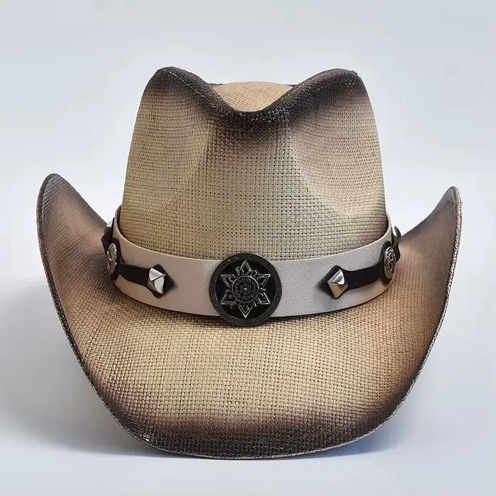 Chapeaux de paille de style occidental pour hommes et femmes