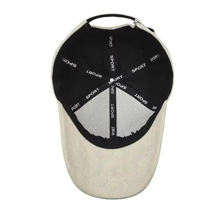 Casquette de baseball en velours côtelé tendance pour femme