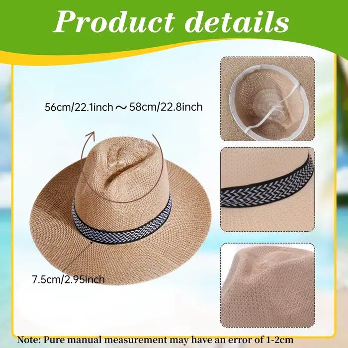Chapeaux de mariage pour invités et fêtes de paille rayé pour femmes et hommes occasions spéciales mariage fiançailles anniversaire retraite camping plage