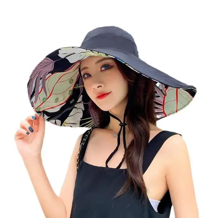 Chapeau d'été pour femme à large bord de 18 cm