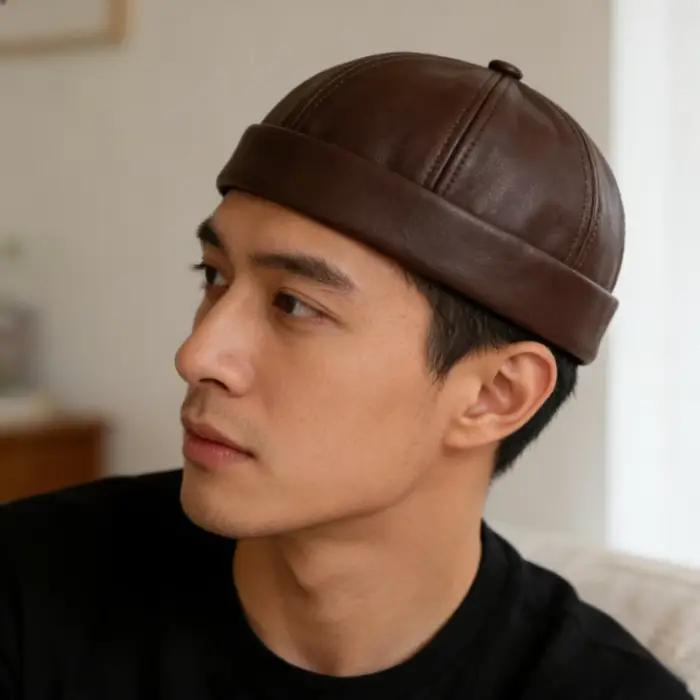Chapeau de propriétaire rond en polyester réglable couleur unie style vintage rétro pour femmes et hommes voyage occassions spéciales