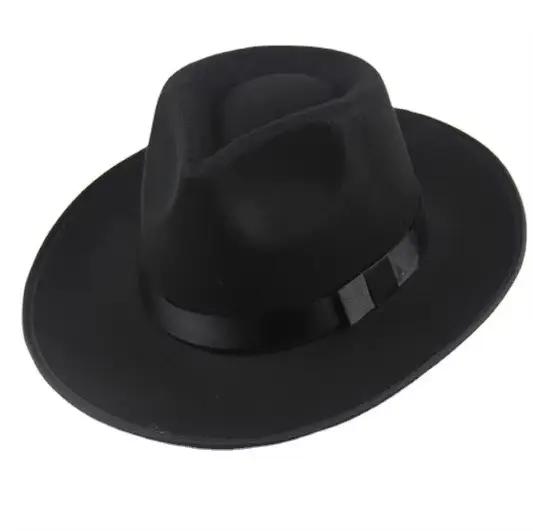 Chapeau en feutre de laine style britannique pour hommes et femmes