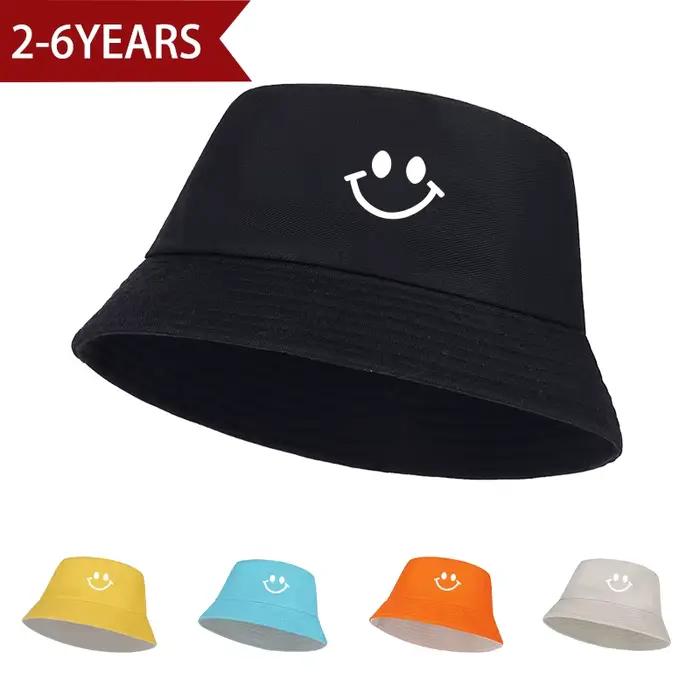 Chapeau de pêcheur à motif Smiley Face pour les enfants de 2 à 6 ans