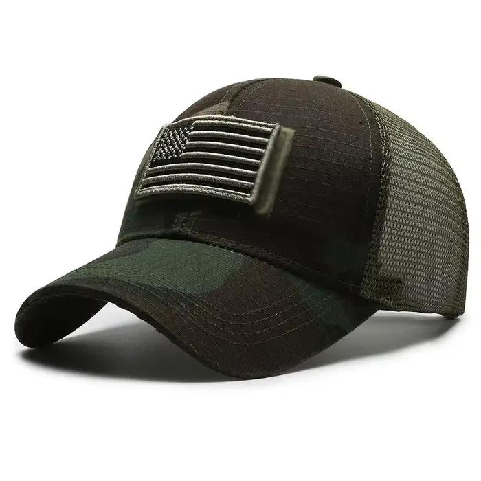 Drapeau américain Camouflage Autocollant Brodé Casquette de Baseball Net Chapeau Hommes