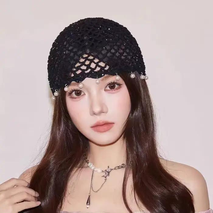 Chapeau ajouré tissé à la main pour femme