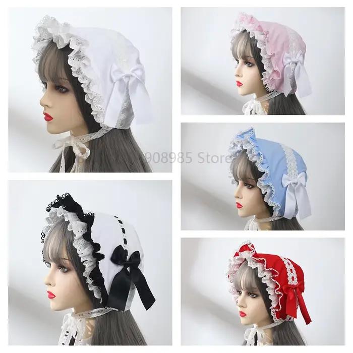Bonnet à volants Lolita pour femmes et filles