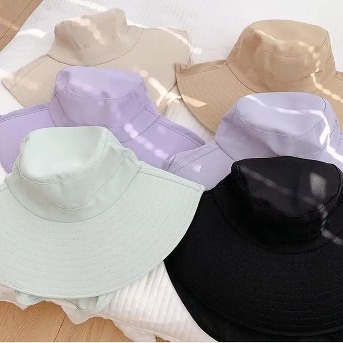 Chapeau de soleil pour femmes avec rabat de cou UPF 50 + protection UV randonnée plage châle casquette
