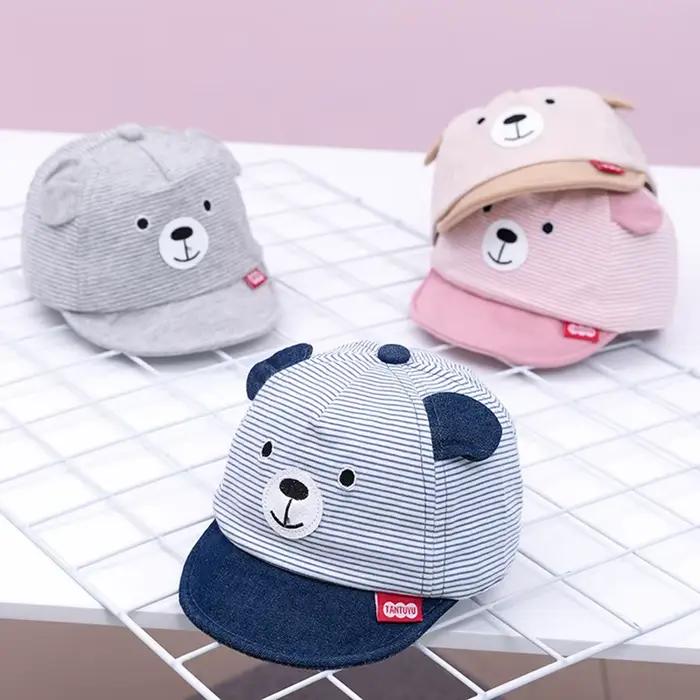 Casquette de Baseball bébé ours nouveau printemps été mignon dessin animé solide chapeau de soleil garçons filles coton