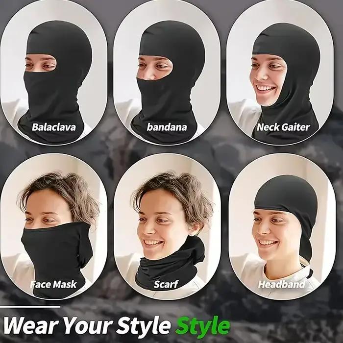 Cagoule croisée noire respirante pour hommes