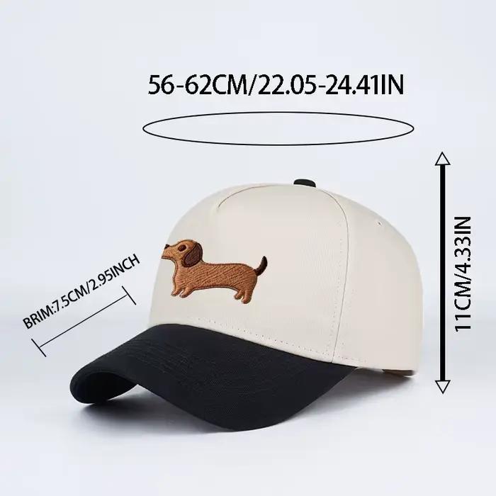 Casquette de baseball brodée avec un adorable motif de teckel