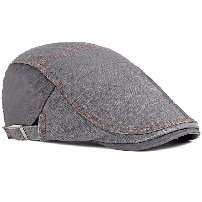 Bérets HT2953 pour Hommes et Femmes – Chapeau Béret Printemps-Été-Automne – Casquette Plate d'Artiste Peintre 100% Coton Réglable