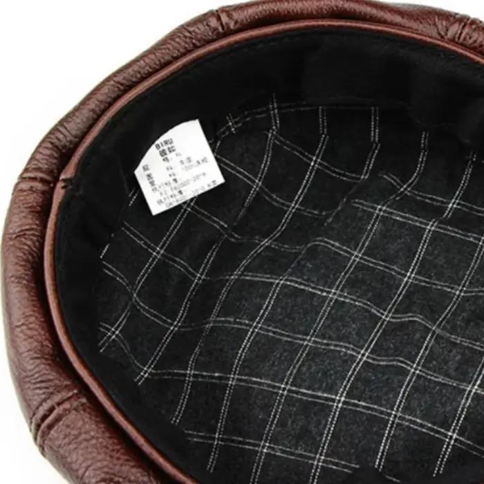 Chapeaux octogonaux en cuir de vache véritable pour hommes