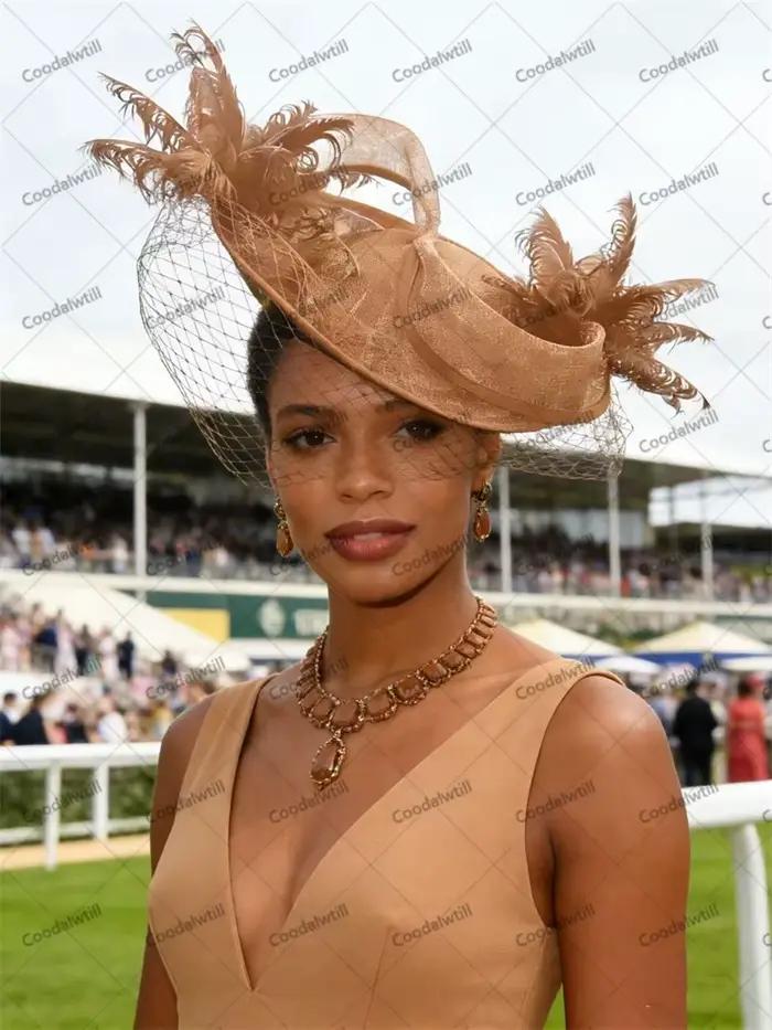 Fascinateur élégant en polyester pour femmes, bandana chic pour mariage, soirée formelle, cocktail, derby, dîner de gala