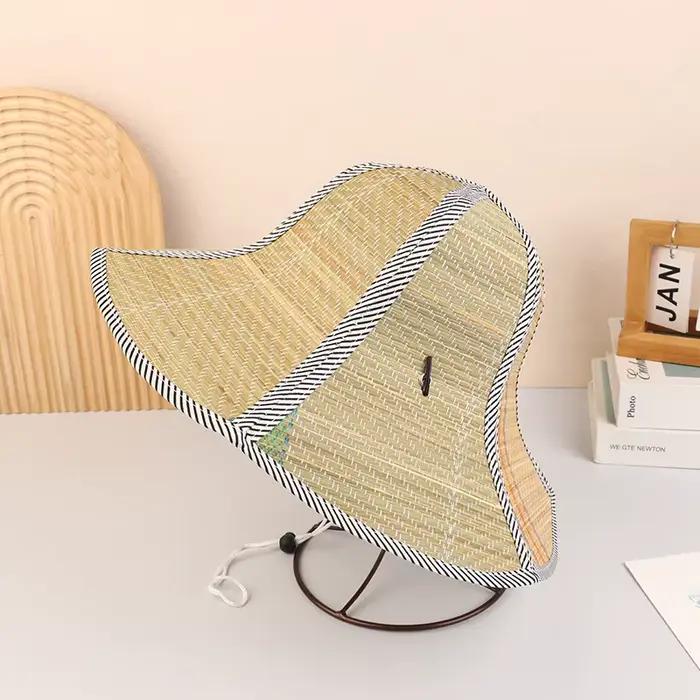 Chapeau de pêcheur rétro en rotin de bambou et paille tissée à la main pour homme et femme, idéal pour les voyages, la pêche et les occasions spéciales
