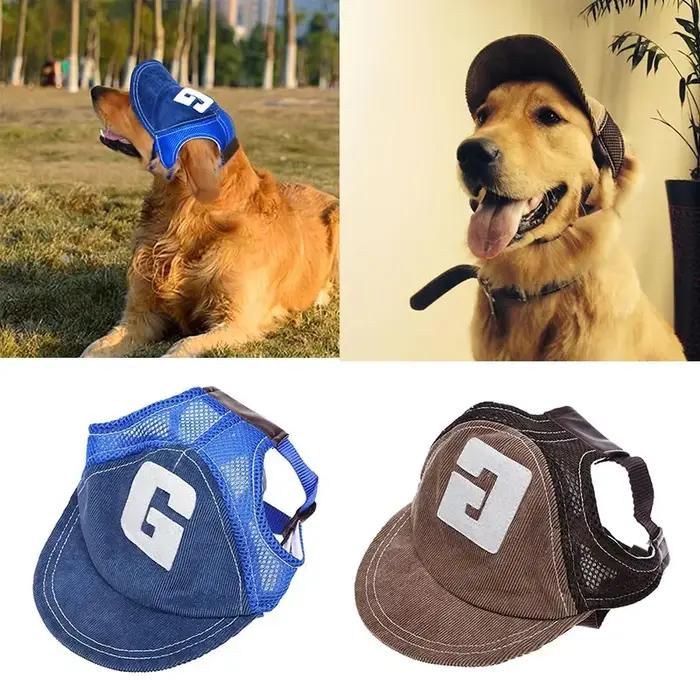 Chapeau de sports de plein air avec trous d'oreille pour animaux de compagnie