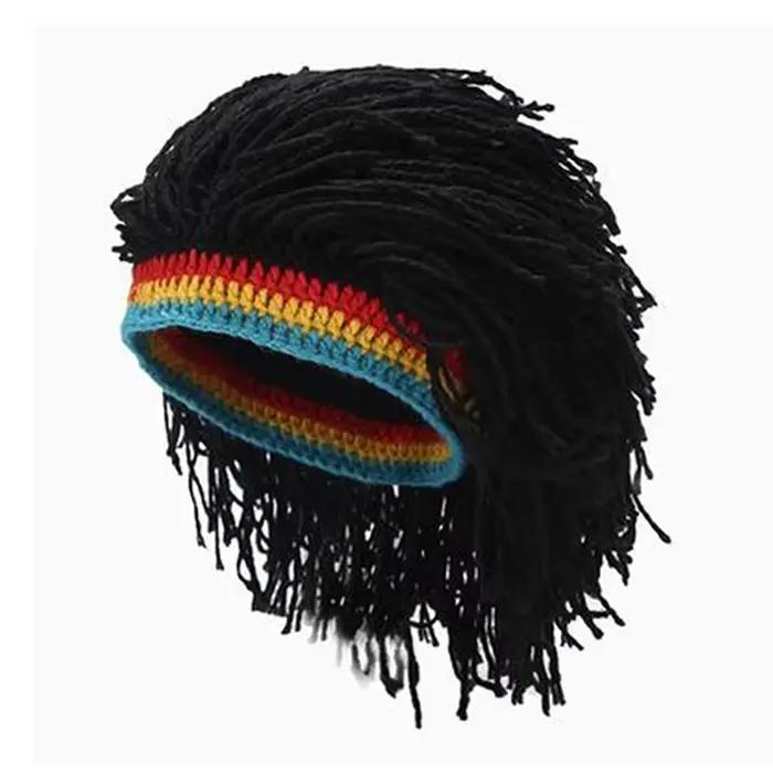 Bonnets tricotés perruque Reggae Dreadlocks unisexe jamaïcain tresse chapeau Rasta cheveux