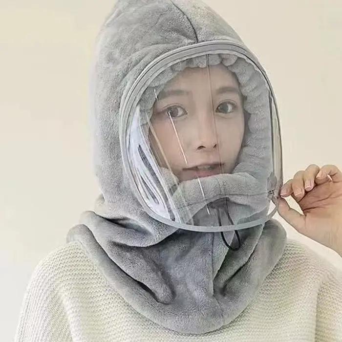 Protection des oreilles froides à capuche automne hiver garder au chaud casquettes en peluche chapeau écharpe coupe-vent