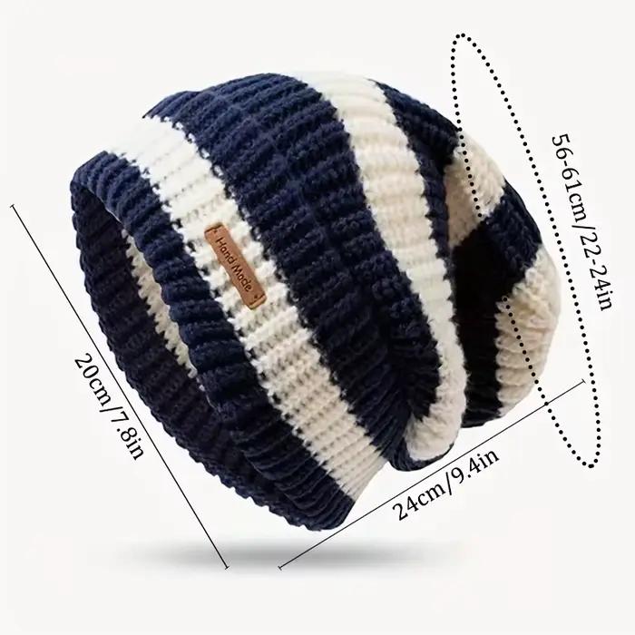 Chapeau tricoté rayé mode coréenne chapeau léger chaud coupe-vent sport automne hiver cyclismeextérieurhomme femme