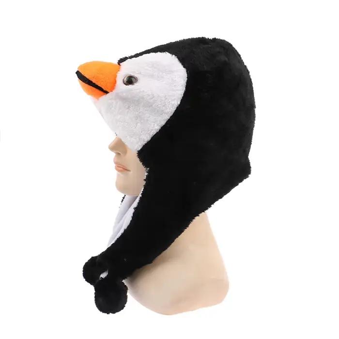 Bonnet en peluche pingouin de dessin animé
