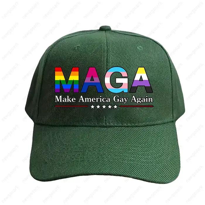 Casquette MAGA Make America Gay Again avec contour noir