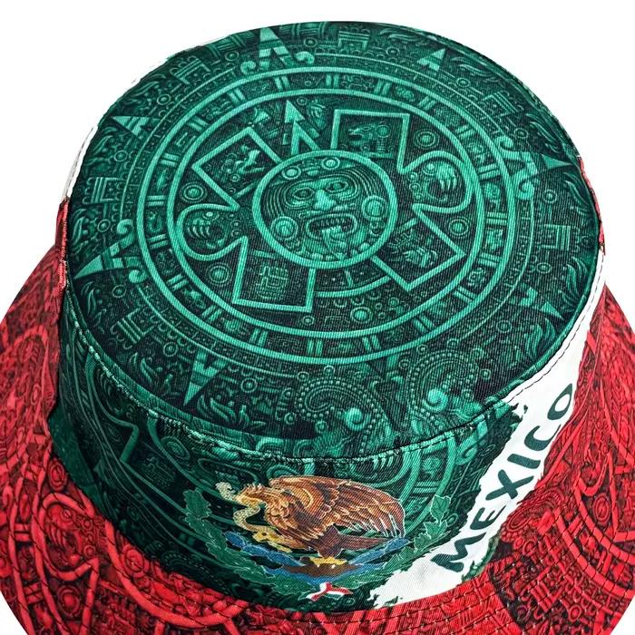 Chapeau bob imprimé avec emblème du drapeau mexicain