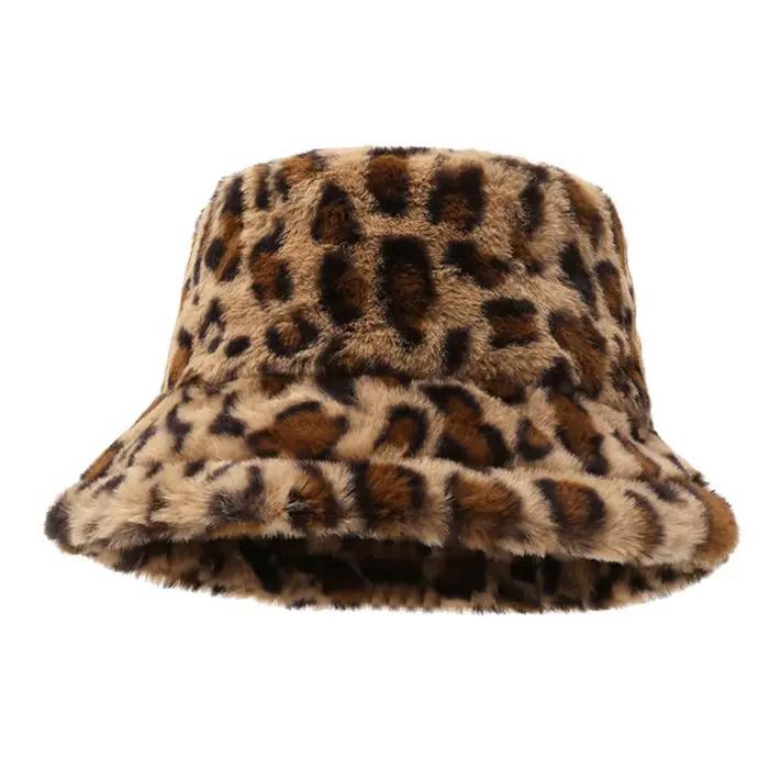 Chapeau seau léopard flou pour femmes