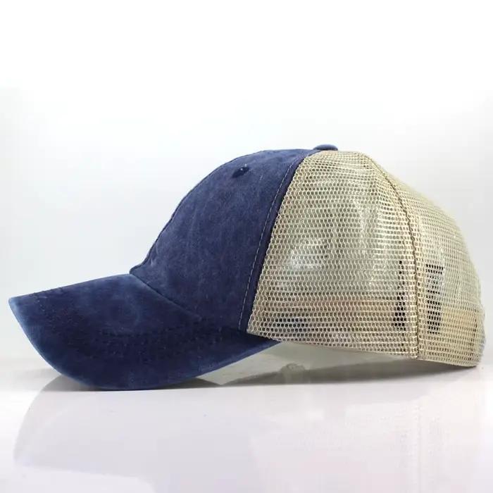 Casquette de baseball en maille délavée pour hommes et femmes