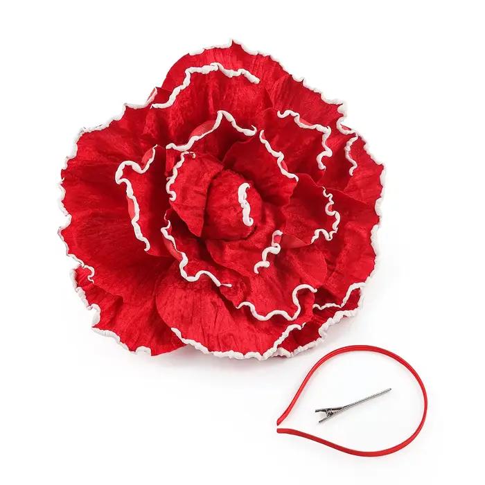 Chapeau fascinateur à fleurs de roses exagérées pour femmes