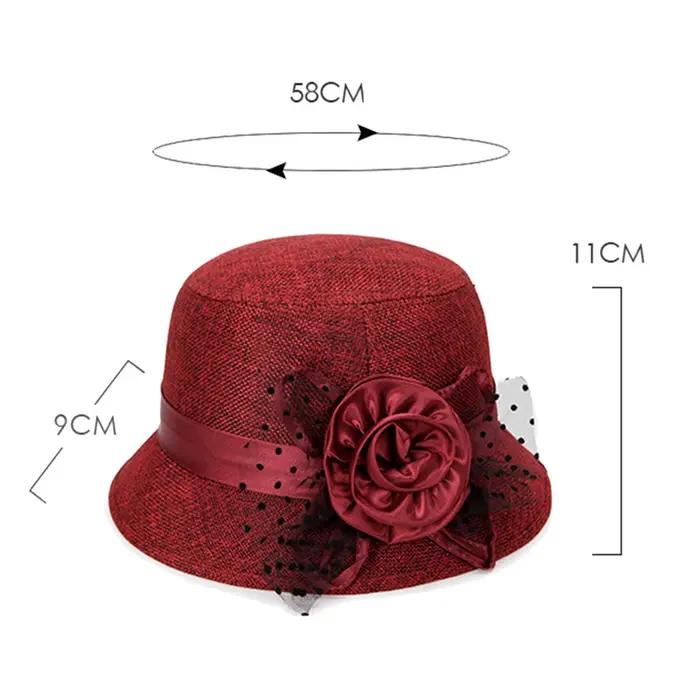 Chapeau Fedora Princesse Uni Femmes Accessoire Élégant Fleuri Occasions Spéciales Soirée Vacances