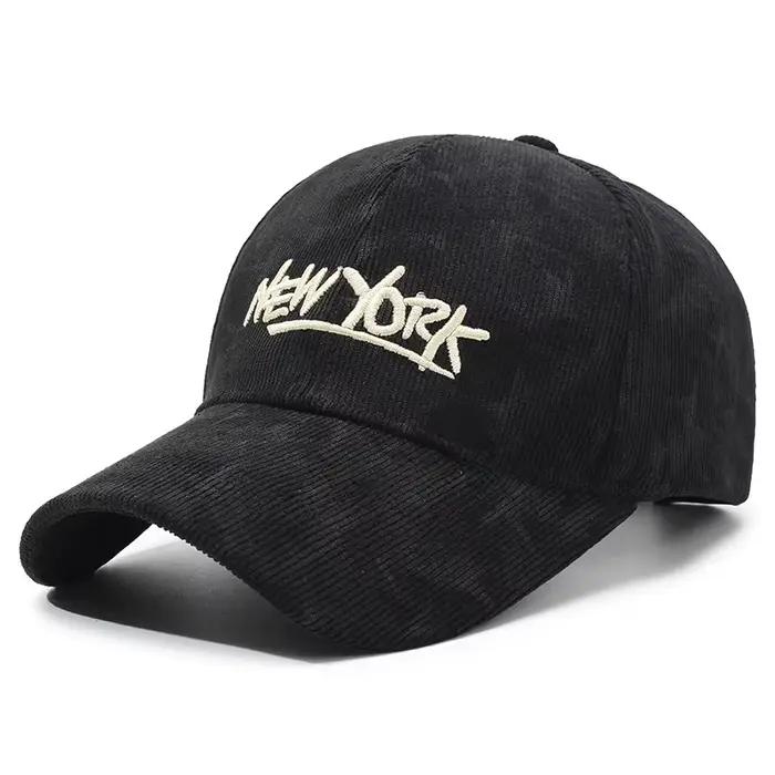 Casquette de baseball en velours côtelé tendance pour femme