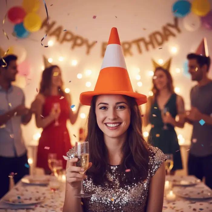 Chapeau de déguisement pliable en forme de cône de signalisation pour carnaval