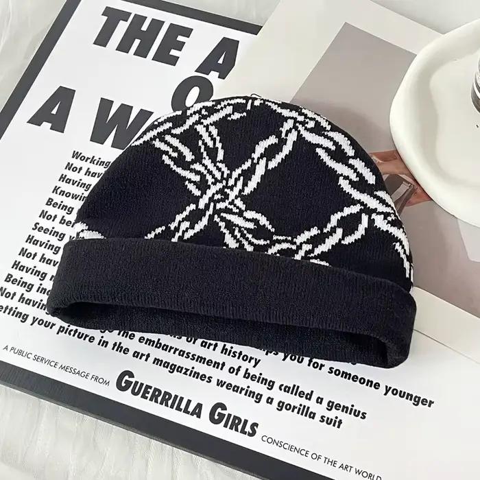 Chapeau tricoté à motif de chaîne